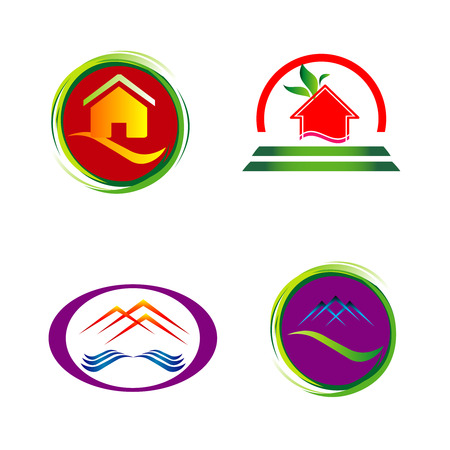 Set of house icons, symbols and iconsのイラスト素材