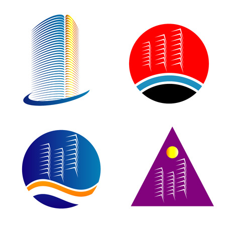 Skyscraper logo template setのイラスト素材
