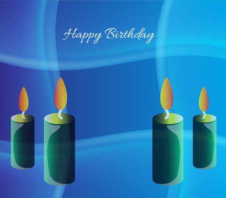 Happy Birthday blue backgroundのイラスト素材