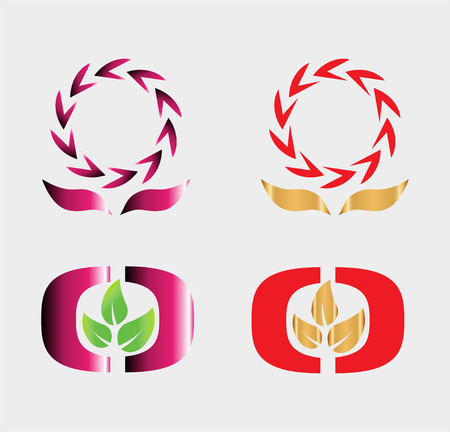 A collection of modern and and fresh logosのイラスト素材