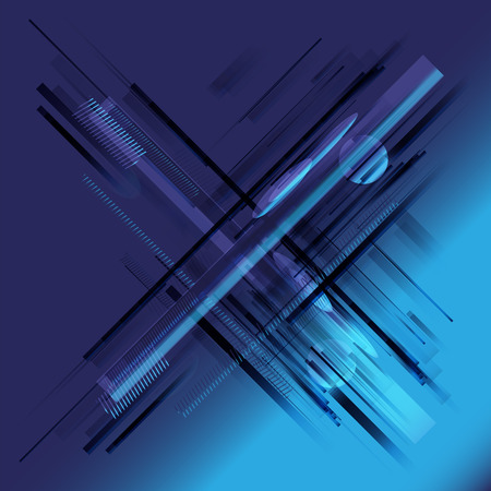 Abstract stripe technology blue backgroundのイラスト素材