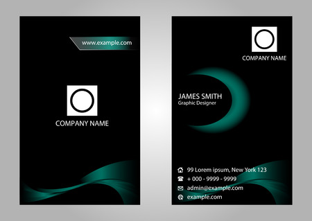 Black Business Card Setのイラスト素材