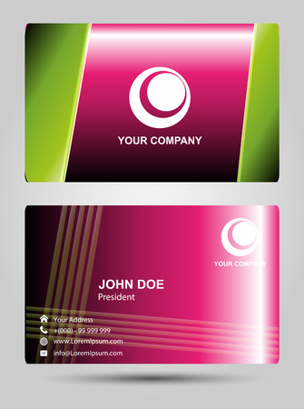 Modern Business-Card Set vector pinkのイラスト素材