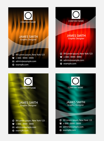 Vertical Business card collectionのイラスト素材