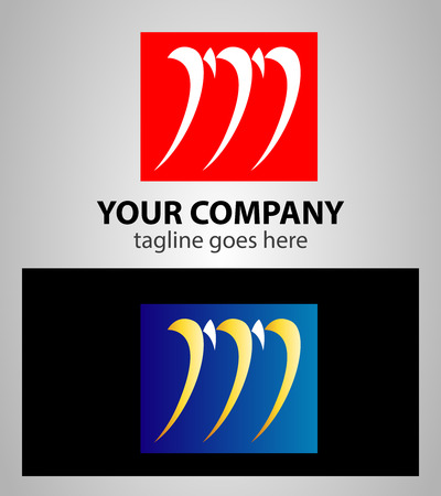 Letter M logo symbol design template elements with square iconのイラスト素材