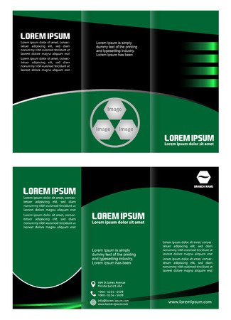 brochure design template waves trifoldのイラスト素材