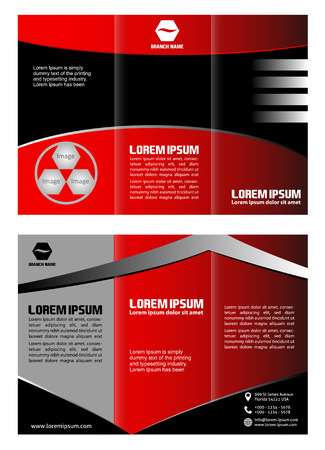 Red brochure tri fold templateのイラスト素材