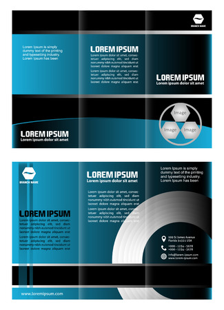 Vector tri fold wave brochure vector illustrationのイラスト素材