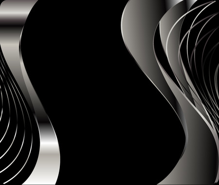Wave abstract background black and white colorのイラスト素材