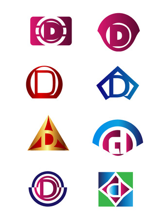 Set of Letter D symbol vector Corporate Identity Branding design templateのイラスト素材