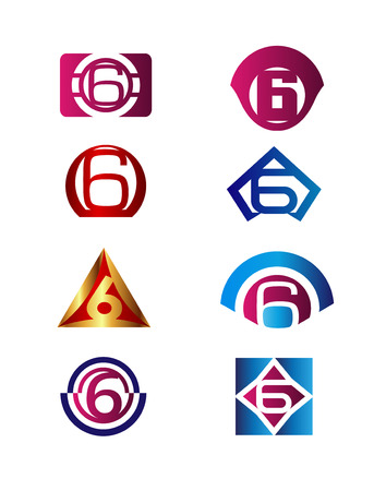 Number 6 icon design template elementsのイラスト素材