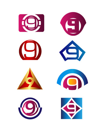 Number 9 icon design template elementsのイラスト素材