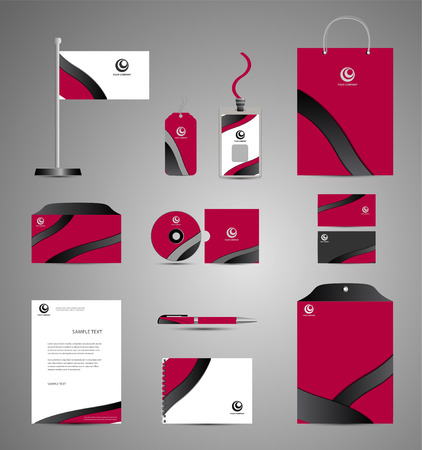 Red corporate identity templateのイラスト素材