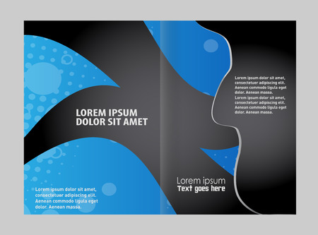 Vector empty bi-fold brochure print template design, newsletter booklet layoutのイラスト素材