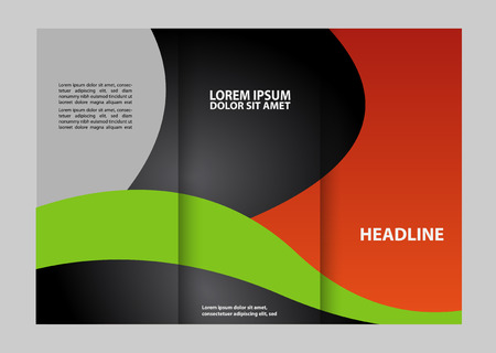 Brochure mock up design template for business, education, advertisement. Trifold booklet editable printable vector illustration.のイラスト素材