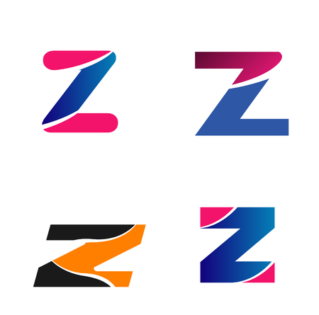 Letter z icon logo design template elements. Vector color signのイラスト素材