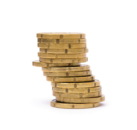 Coins isolated on whiteの写真素材