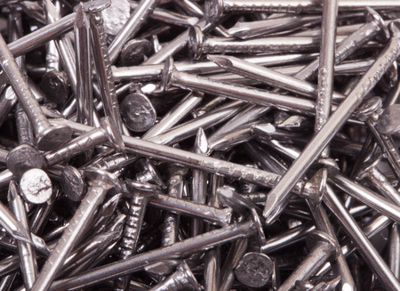Metal nails backgroundの写真素材