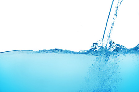 Water and air bubbles over white background with space for textの写真素材