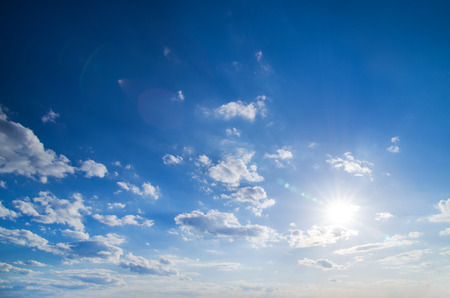 blue sky with cloud closeupの写真素材