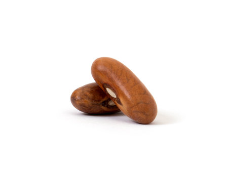 dried beans on white backgroundの写真素材