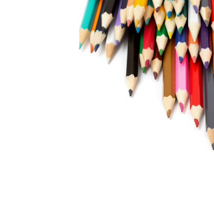 Colour pencils isolated on white background close upの写真素材