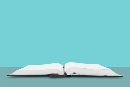 Open book isolated on blue background