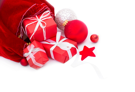 Christmas. Christmas Decoration Holiday Decorations Isolated on Whiteの写真素材