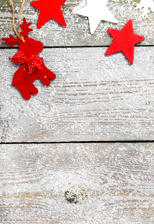 Christmas Decoration Over Wooden Backgroundの写真素材