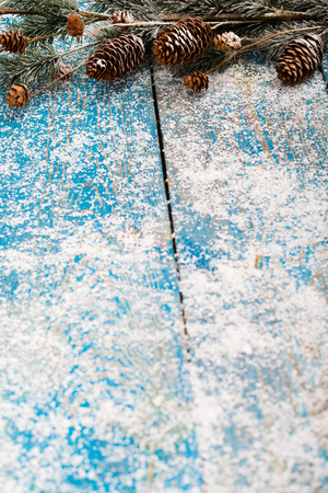 Christmas background with fir branchesの写真素材