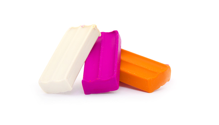 clay isolated on whiteの写真素材