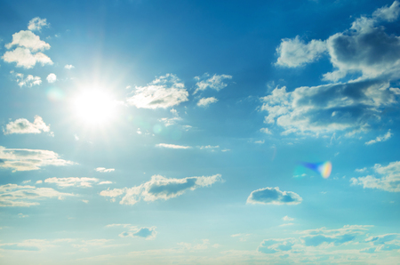 Blue sky with cloudsの写真素材