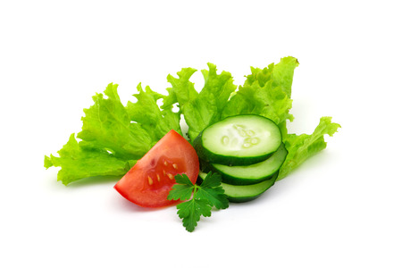 Fresh vegetables isolated on whiteの写真素材