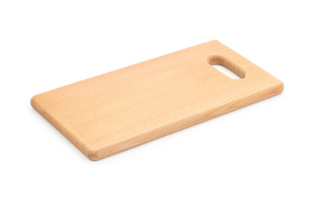 chopping board isolated on white backgroundの写真素材