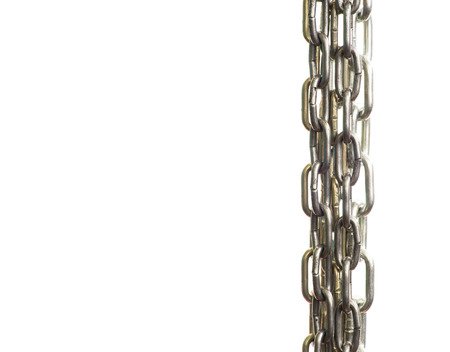 metal chain on white backgroundの写真素材