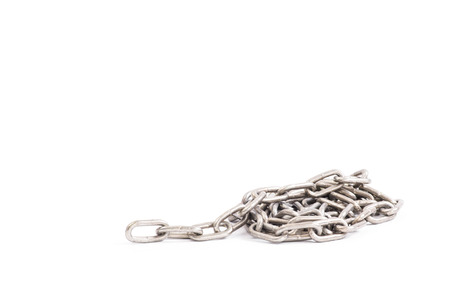 metal chain on white backgroundの写真素材