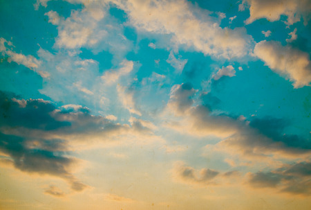 Scenic orange sunset sky backgroundの写真素材