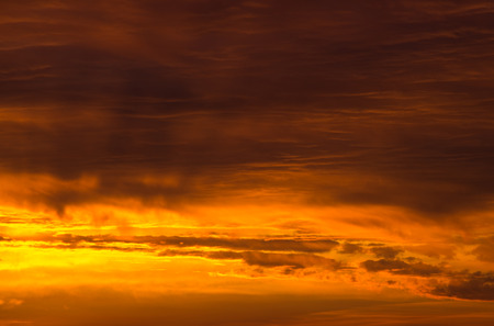 Scenic orange sunset sky background