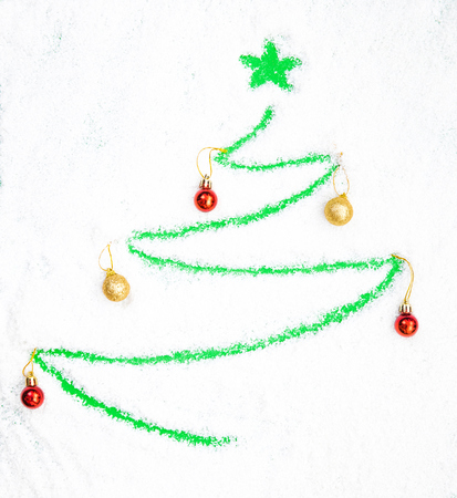 Christmas words on snowの写真素材
