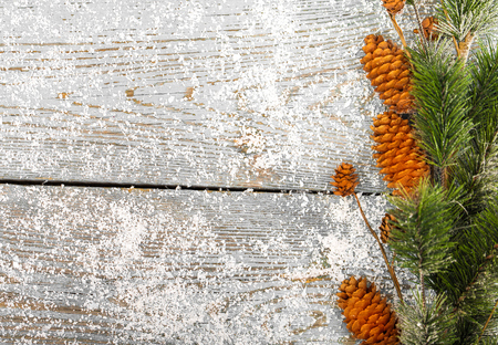 Christmas Decoration Over Wooden Backgroundの写真素材