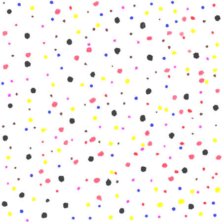 Polka dot pattern. Hand painted wax crayon in vintage pastel colors. Design element for printables, wallpaper, baby shower invitation, birthday card, scrapbooking, fabric print etc.のイラスト素材