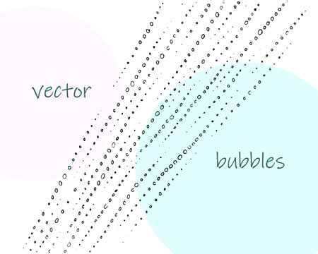 Black and white isolated bubbles blobs rain drops. Hand drawn simple vector sketch, line, inkのイラスト素材