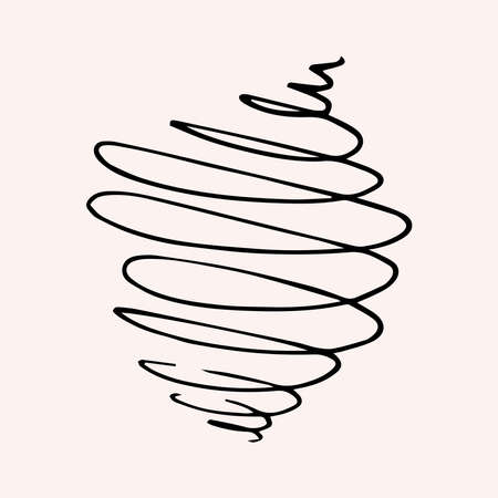 Spiral swirl swash squiggle symbol hand drawn lineのイラスト素材