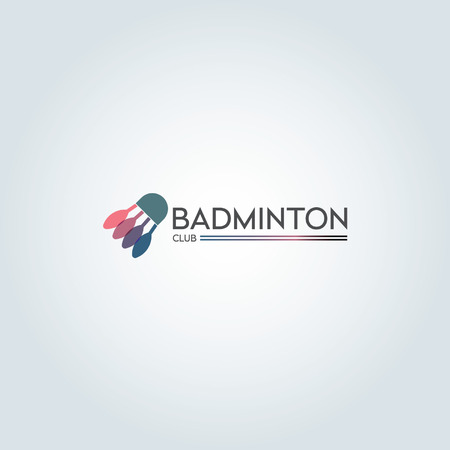 Minimalist flat color badminton icon designのイラスト素材