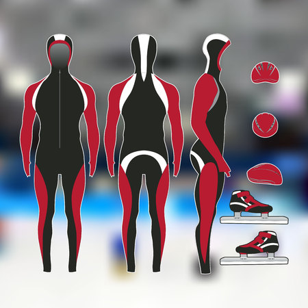 Professional sports form for the short track. Isolated image. For posters, banners and other.のイラスト素材