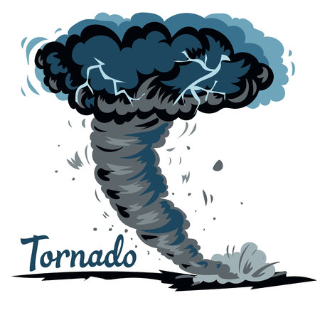 Realistic tornado swirl isolated on white background vector illustrationのイラスト素材