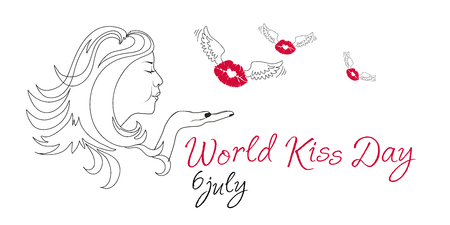 World Kissing Day poster. Modern illustrationのイラスト素材