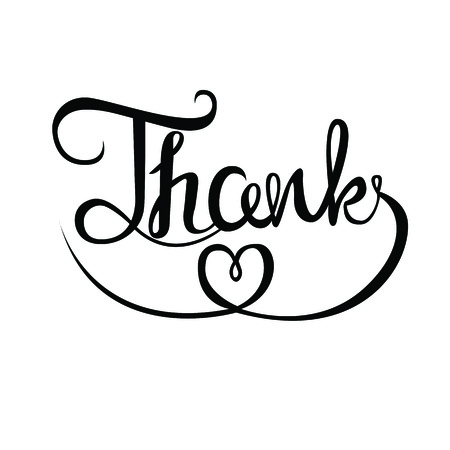 Thank you text on white background. Calligraphy lettering Vector illustration EPS10のイラスト素材