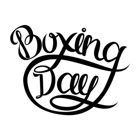 Boxing day postcard. Ink illustration. Modern brush calligraphy. Isolated on white background.の写真素材