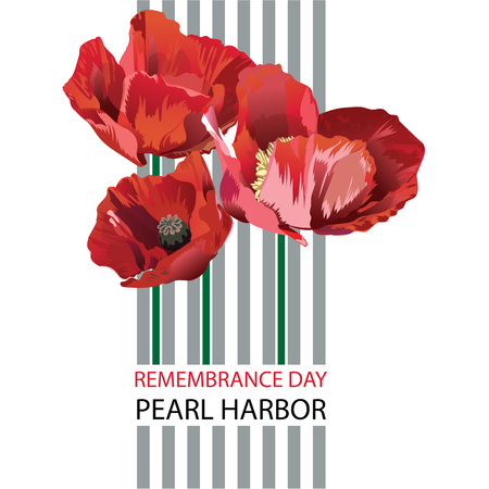 Vector illustration of a Banner for Pearl Harbor Remembrance Day.のイラスト素材
